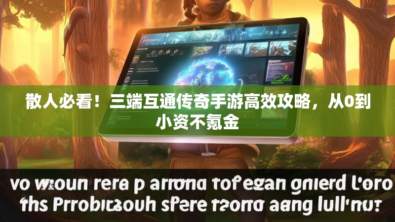 散人必看！三端互通传奇手游高效攻略，从0到小资不氪金