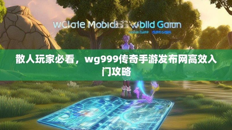 散人玩家必看，wg999传奇手游发布网高效入门攻略