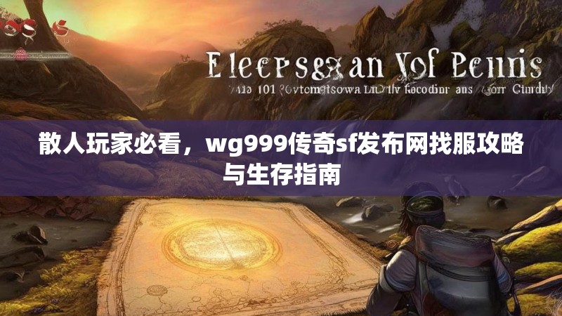 散人玩家必看，wg999传奇sf发布网找服攻略与生存指南