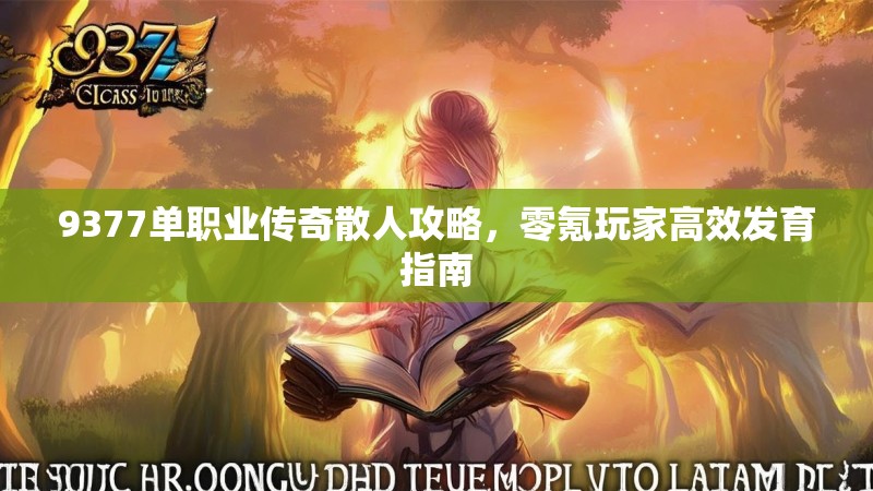 9377单职业传奇散人攻略，零氪玩家高效发育指南