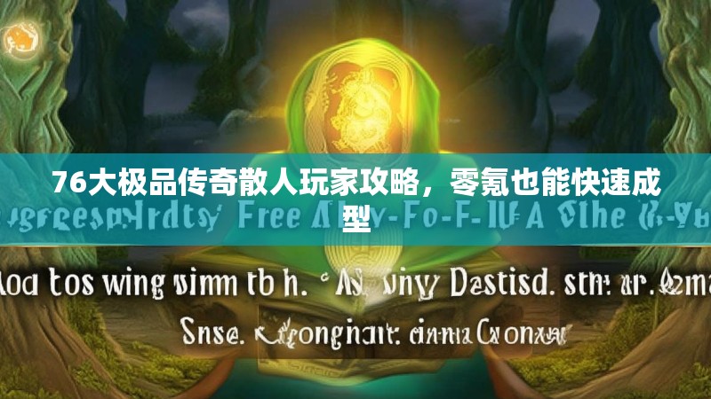 76大极品传奇散人玩家攻略，零氪也能快速成型
