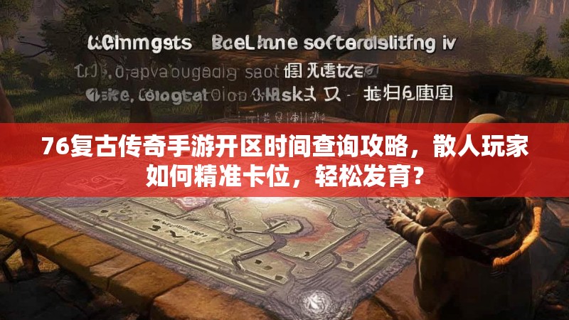 76复古传奇手游开区时间查询攻略，散人玩家如何精准卡位，轻松发育？