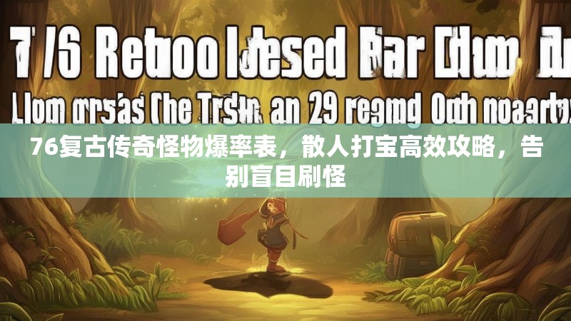 76复古传奇怪物爆率表,散人打宝高效攻略,告别盲目刷怪