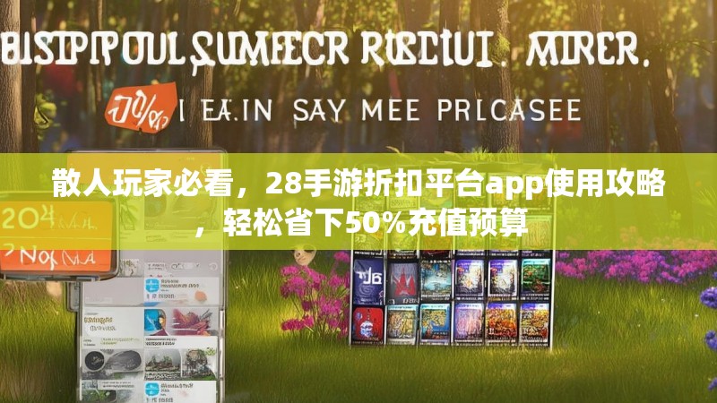 散人玩家必看，28手游折扣平台app使用攻略，轻松省下50%充值预算