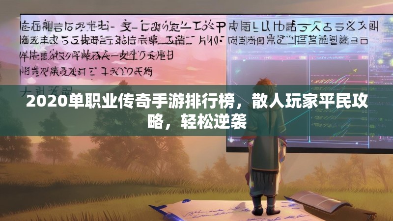 2020单职业传奇手游排行榜，散人玩家平民攻略，轻松逆袭