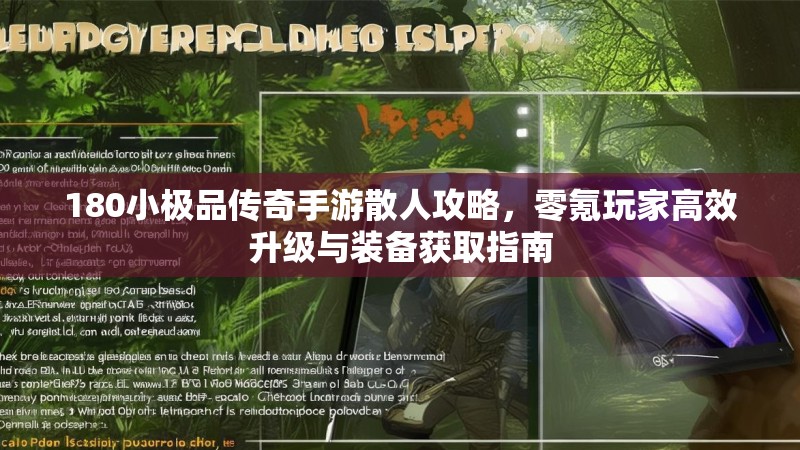 180小极品传奇手游散人攻略,零氪玩家高效升级与装备获取指南