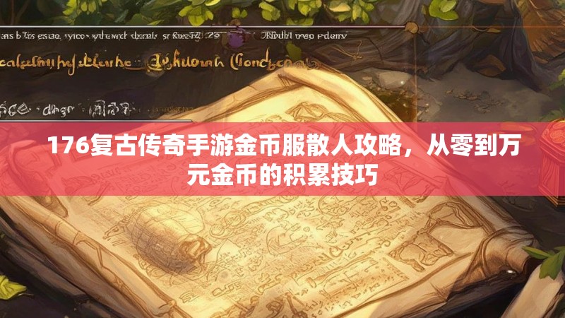 176复古传奇手游金币服散人攻略，从零到万元金币的积累技巧