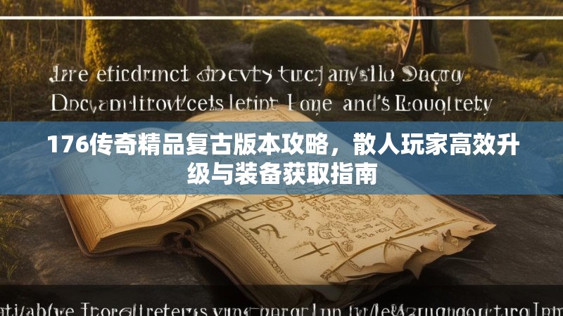 176传奇精品复古版本攻略，散人玩家高效升级与装备获取指南