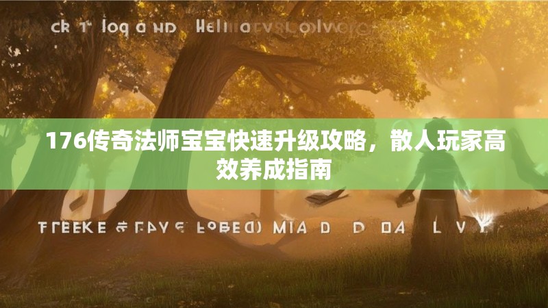 176传奇法师宝宝快速升级攻略，散人玩家高效养成指南