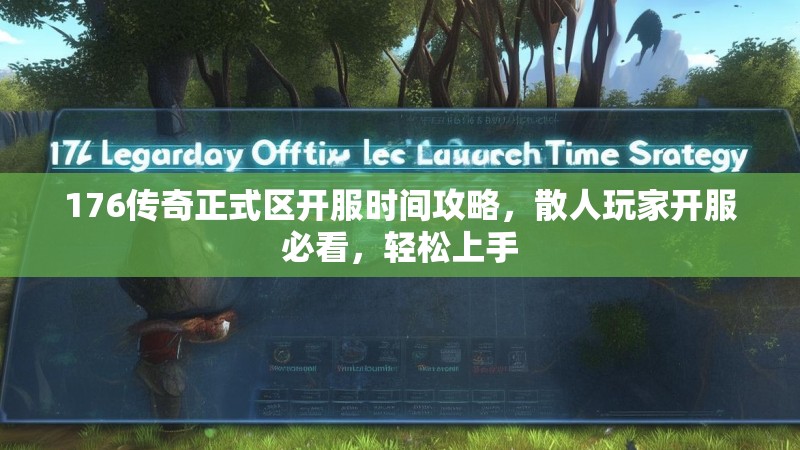176传奇正式区开服时间攻略，散人玩家开服必看，轻松上手