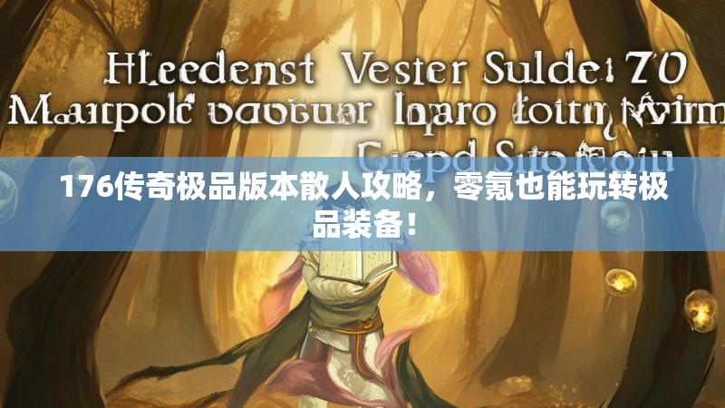 176传奇极品版本散人攻略，零氪也能玩转极品装备！
