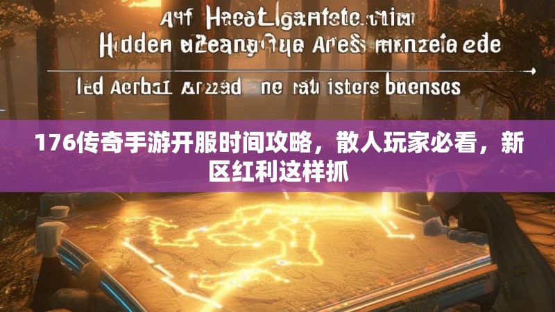 176传奇手游开服时间攻略，散人玩家必看，新区红利这样抓
