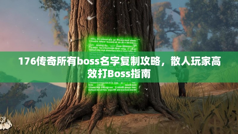 176传奇所有boss名字复制攻略，散人玩家高效打Boss指南