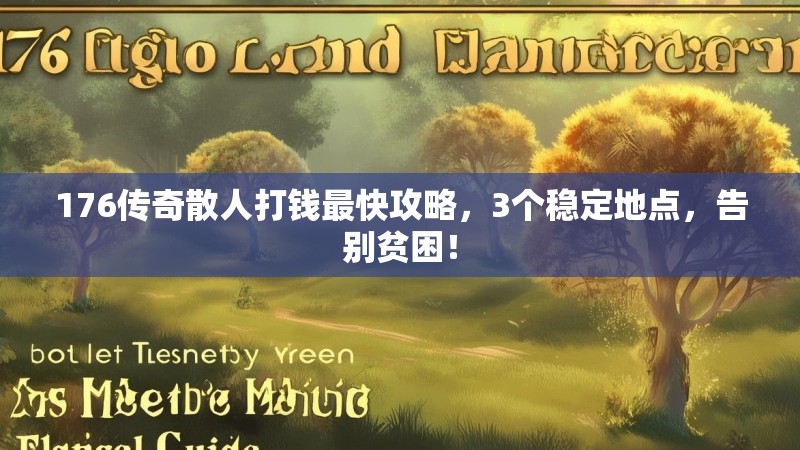 176传奇散人打钱最快攻略,3个稳定地点,告别贫困!