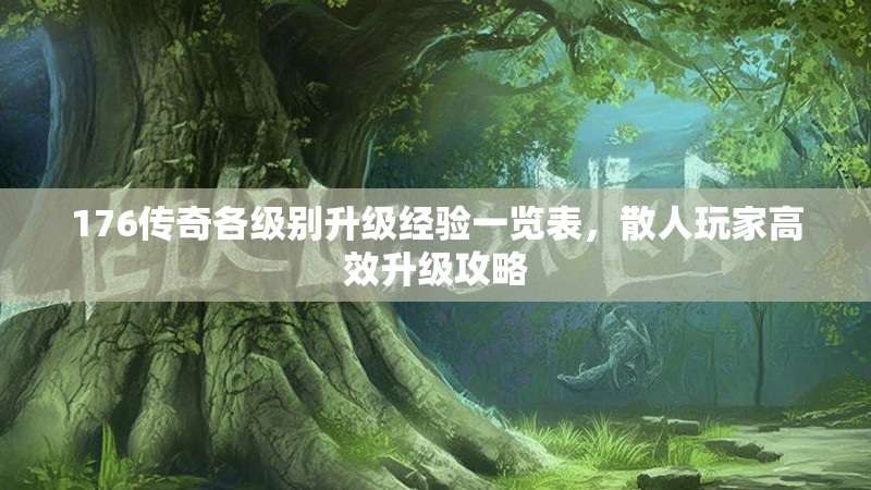 176传奇各级别升级经验一览表，散人玩家高效升级攻略