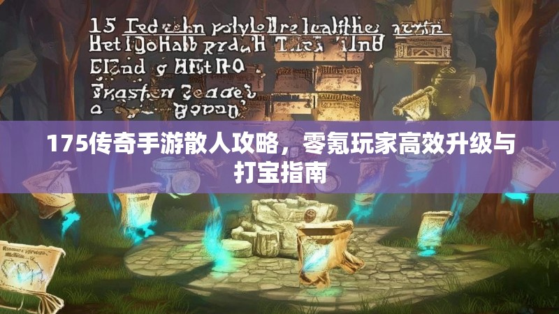 175传奇手游散人攻略,零氪玩家高效升级与打宝指南