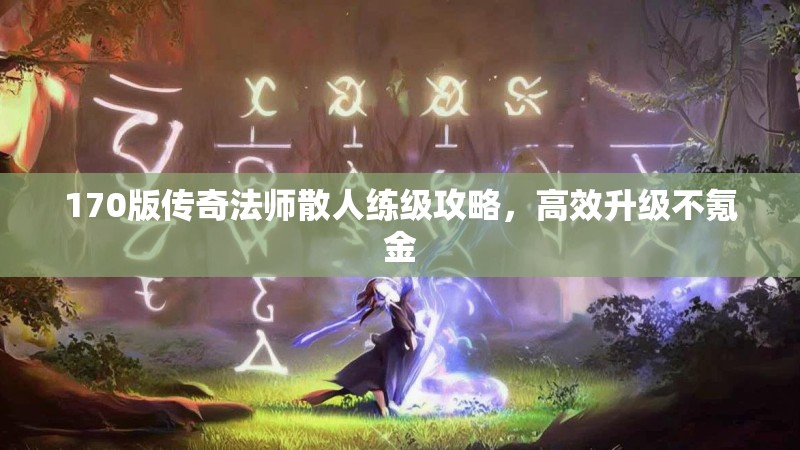 170版传奇法师散人练级攻略，高效升级不氪金