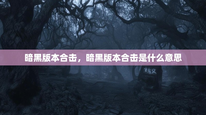 暗黑版本合击，暗黑版本合击是什么意思